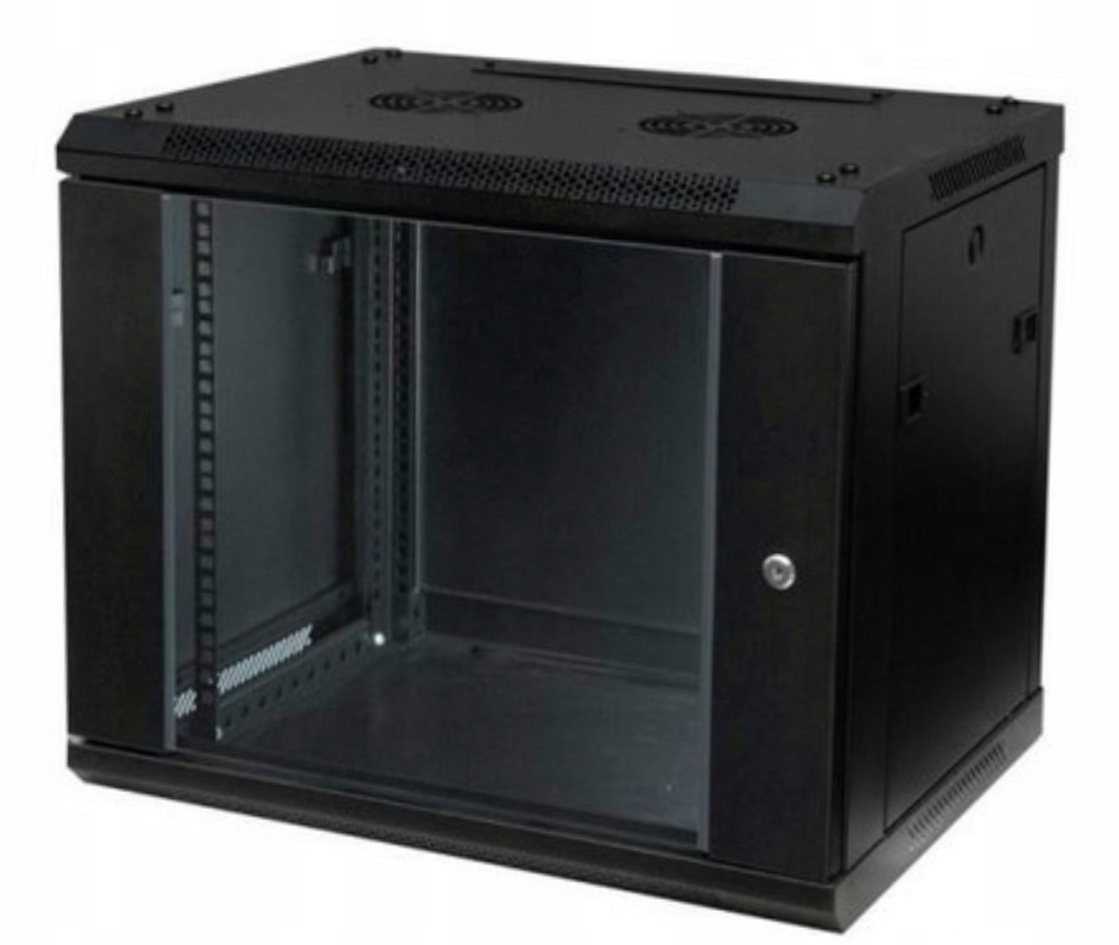 Szafa Rack Wisząca 12U 19" 600x600x635 Do Złożenia Metalowa Czarna