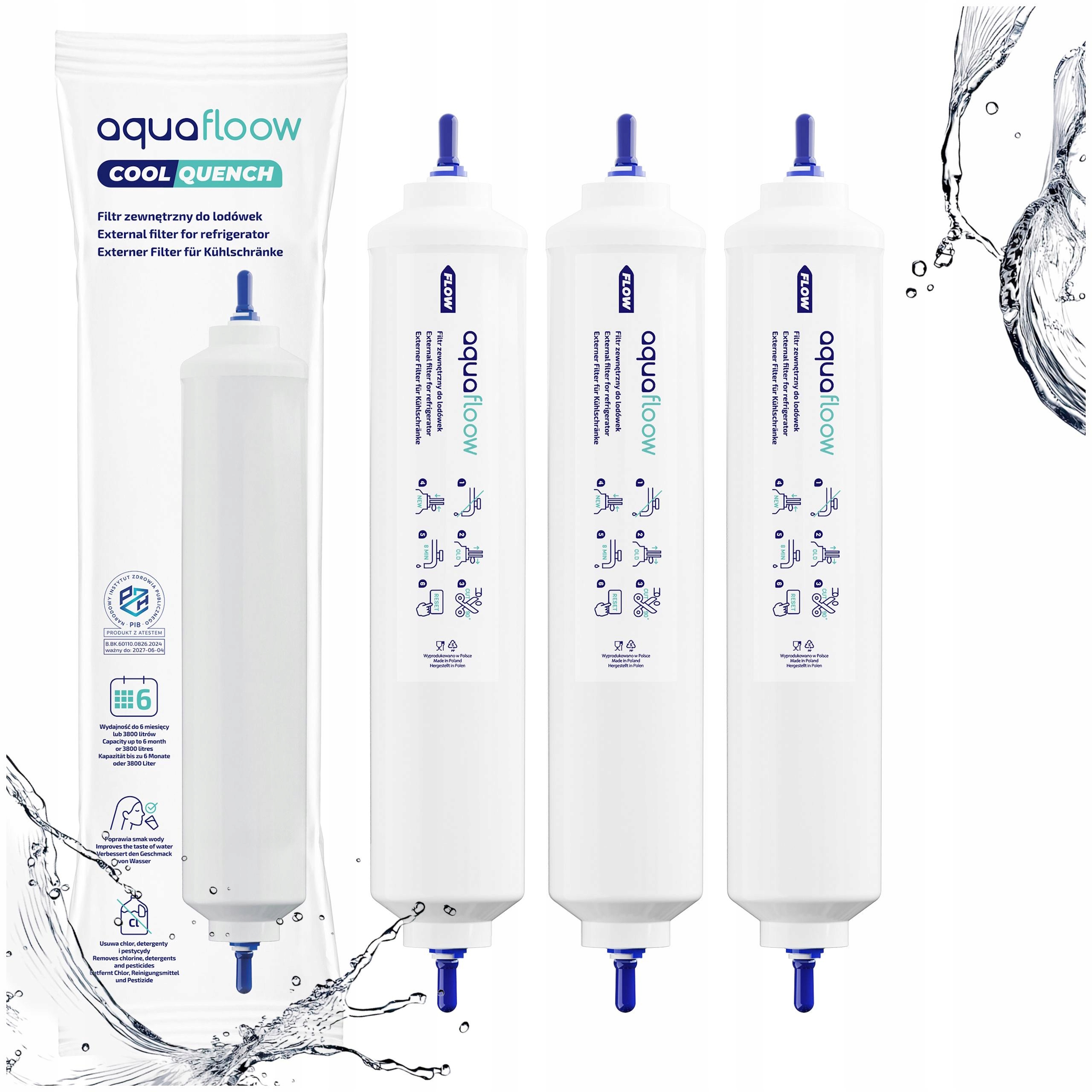 3x Filtr wody Aquafloow zamiennik Samsung DA29-10105J Hafex/exp na wężyk
