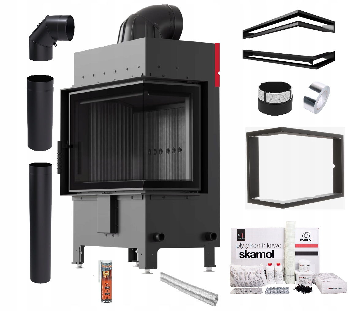 Krbová Vložka Lucy 12 kW Pravá Černá Ocelová Ekodesignová Sada