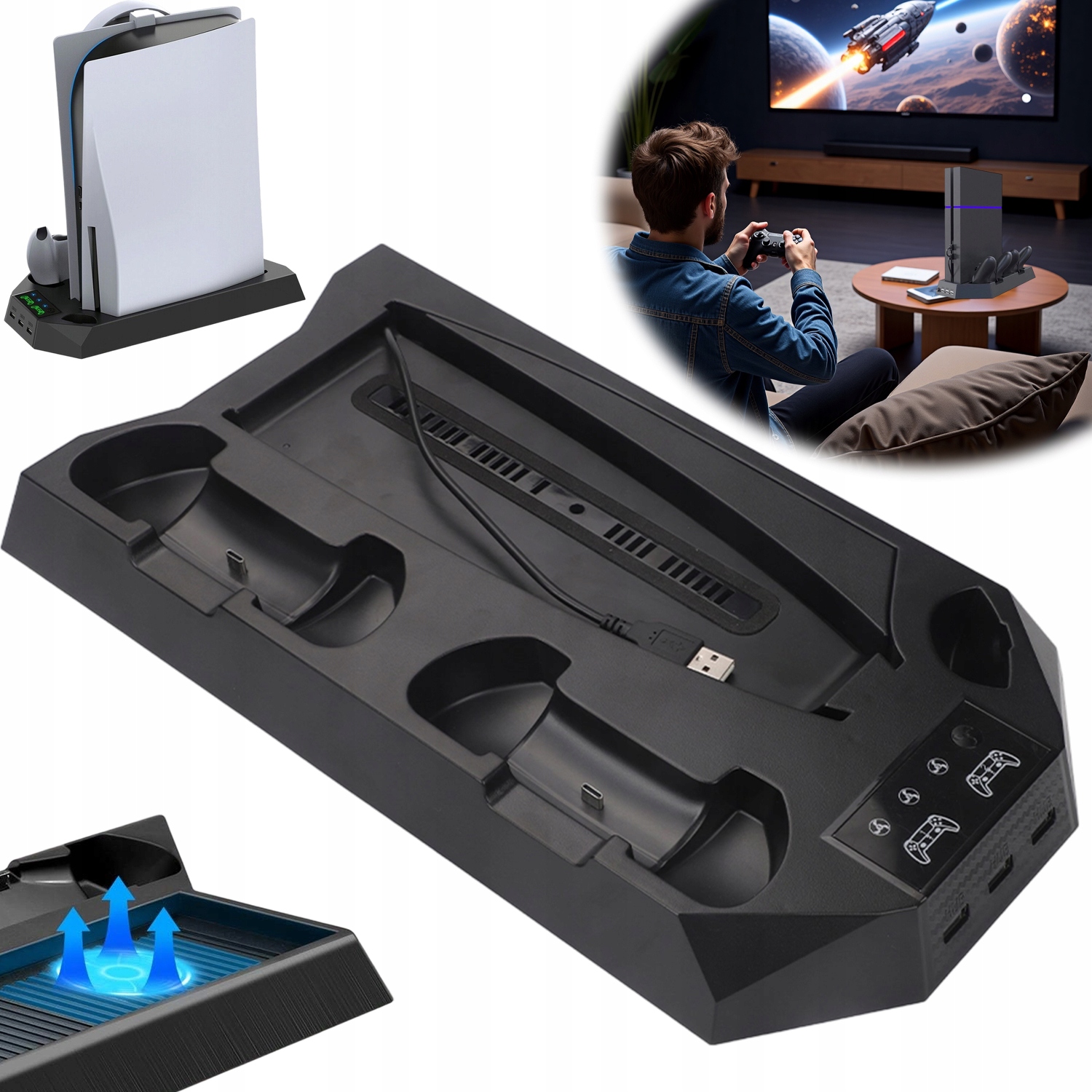 PS5 Stojak Ze Stacją Chłodzącą Do PS5, Stacja Chłodząca Playstation 5