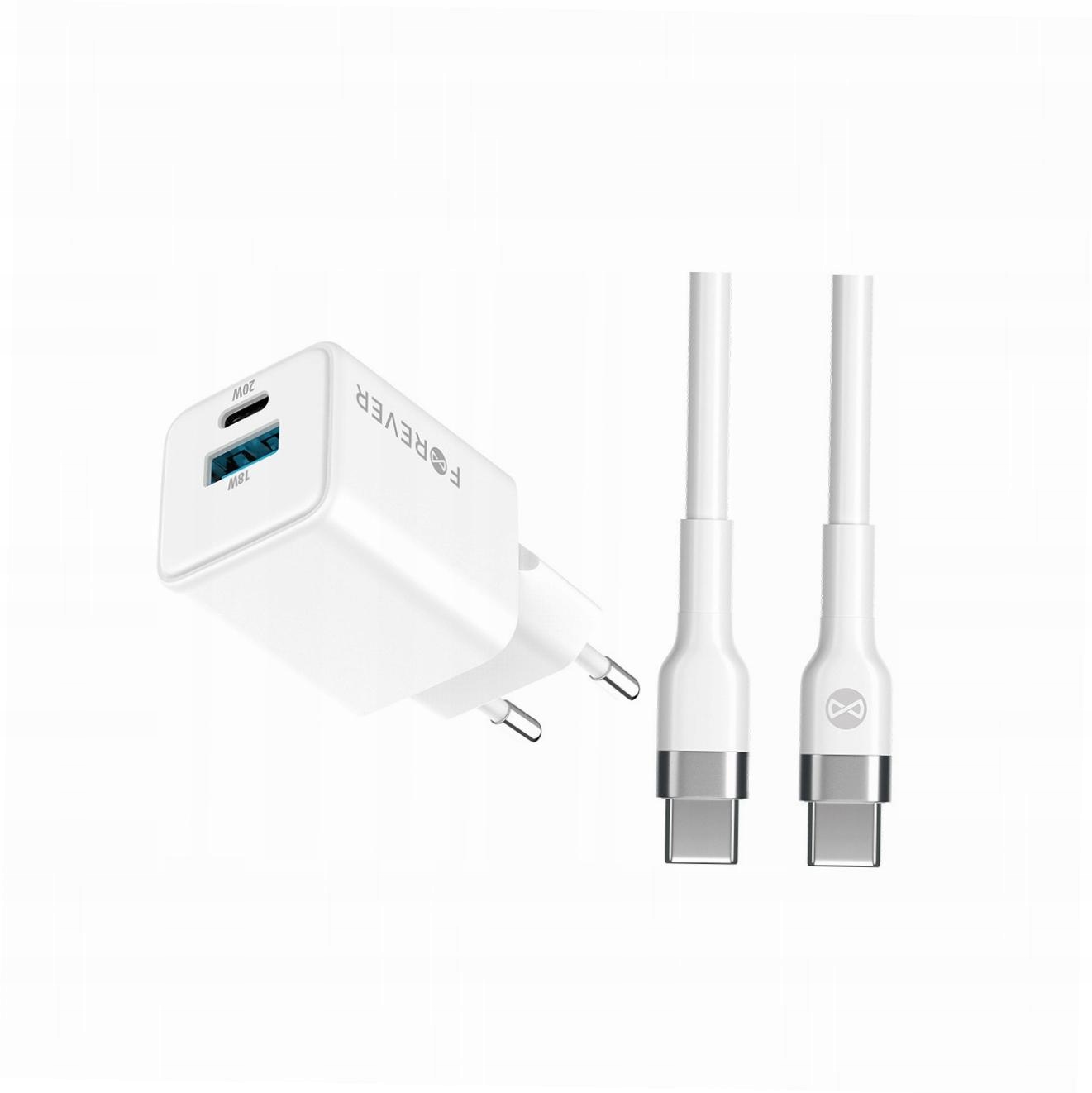 Szybka ładowarka GaN 20W 2 wejścia Usb i Usb-c z kablem do Samsung A51 5G
