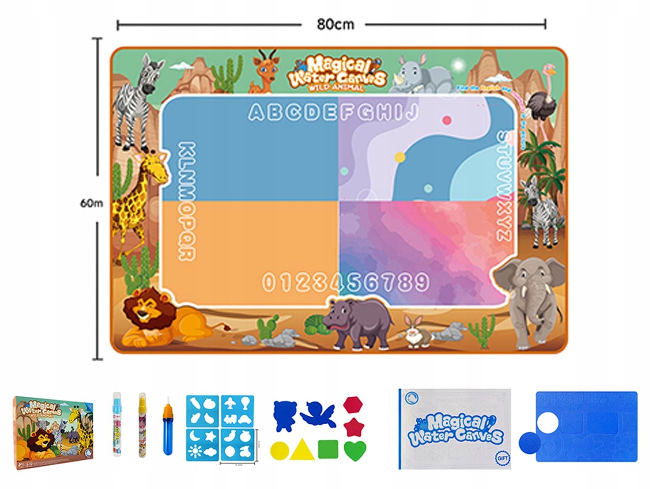 MATA DO KOL. PISAKIEM WODNYM SAFARI 80x60CM 0015