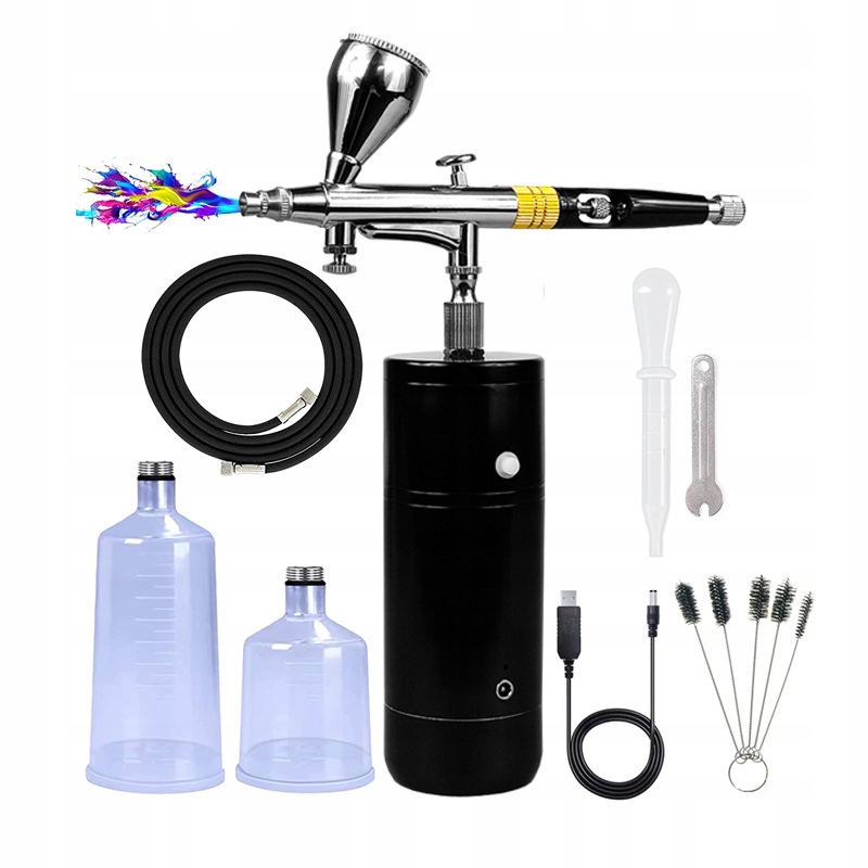 Přenosný airbrush s regulací tlaku pro malování dekorací a styling