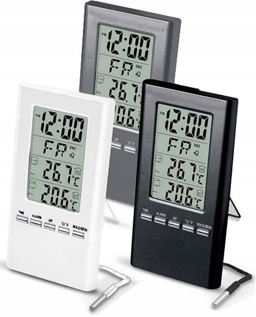 TERMOMETR ELEKTRONICZNY ZEWNĘTRZNY / WEWNĘTRZNY WBG Z SONDĄ NA PRZEWODZIE