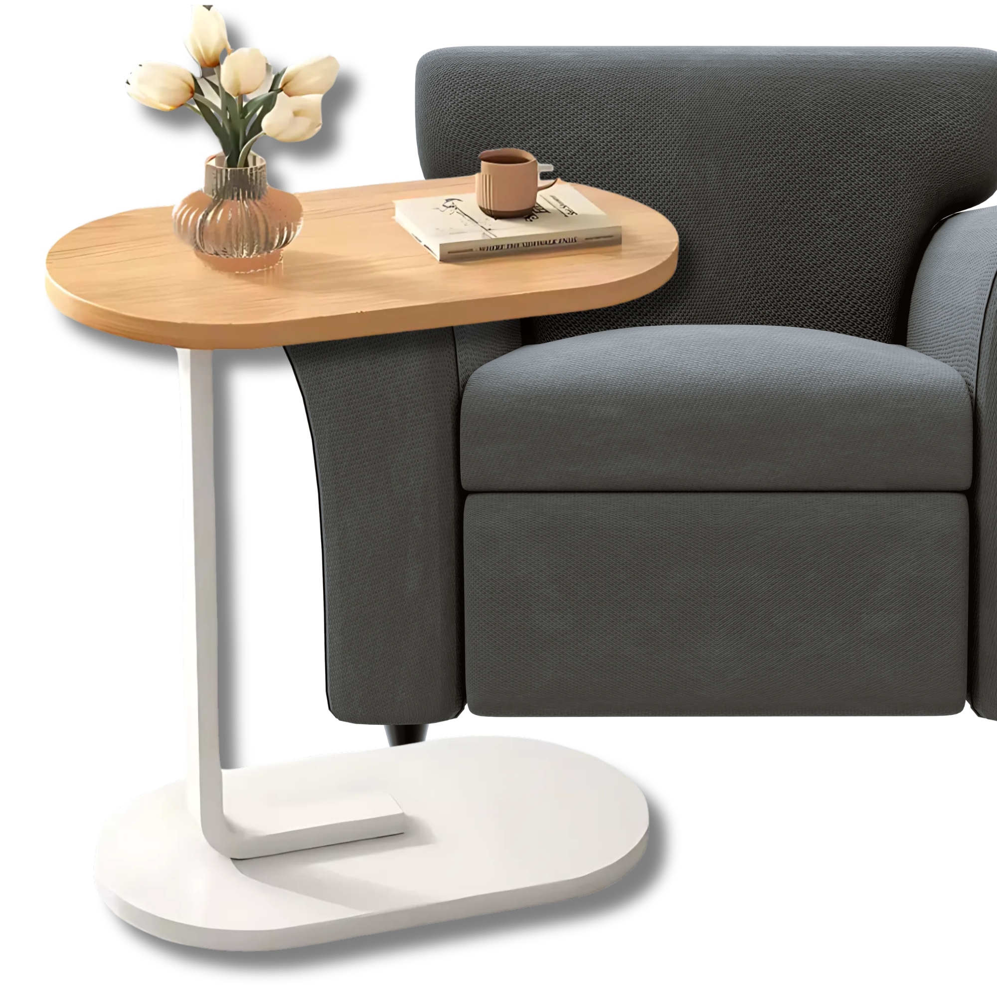 Boční Konferenční Stolek Pomocný Noční Loft Dub Sonoma Bílý