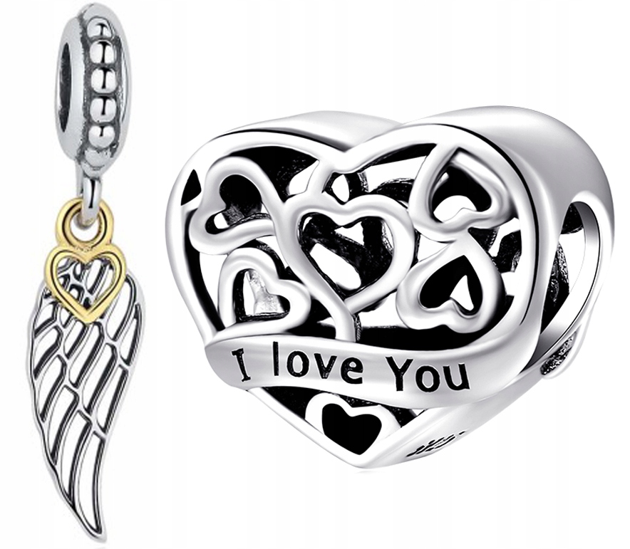 

Zawieszka Charms Zestaw 2 Sztuki Srebro S925