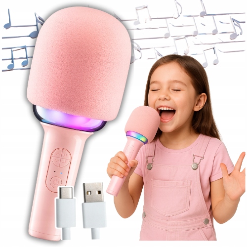 MIKROFON BEZPRZEWODOWY MODULATOR GŁOSU KARAOKE DLA DZIECI Z GŁOŚNIKIEM BLTH