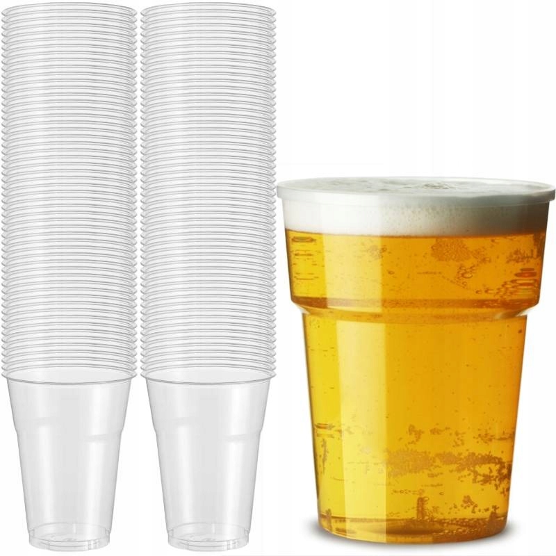 KUBEK KUFEL PLASTIKOWY DO PIWA 500ML - 50szt Kolor przezroczysty