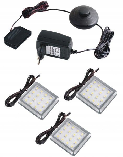 3 punktowe oświetlenie LED SQUARE 1 KOLOR