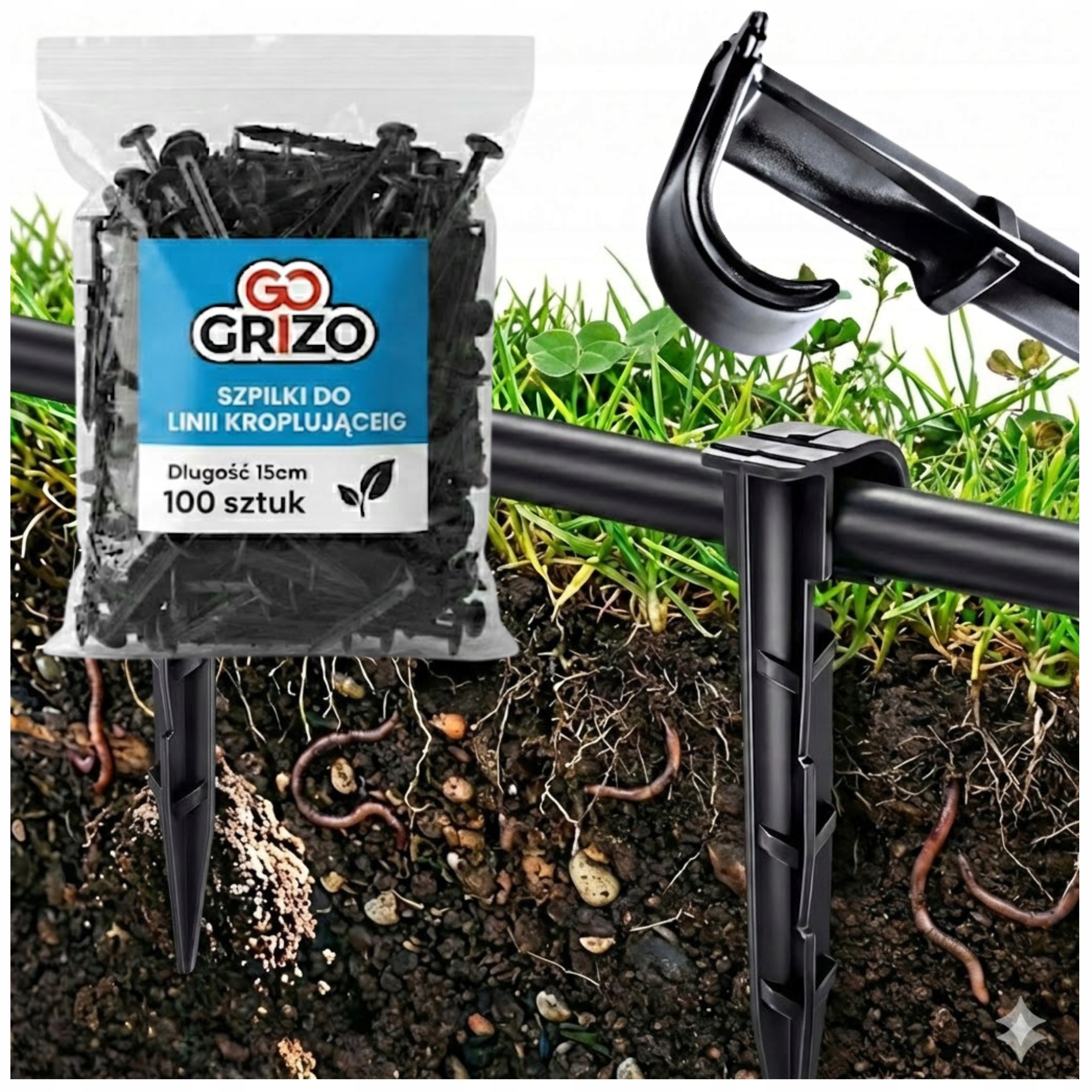 100x SZPILKI DO MOCOWANIA LINII KROPLUJĄCEJ LINIA KROPLUJĄCA MOCUJĄCE MOCNE