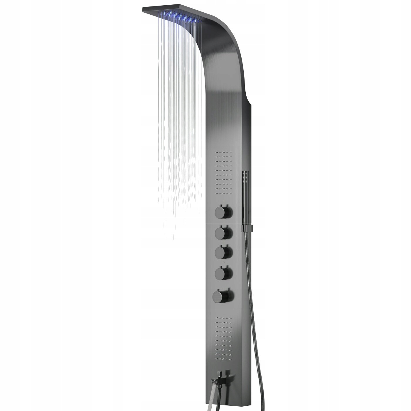 Sprchový panel Corsan Samsara Termostat Ocel GunMetal Led výtok