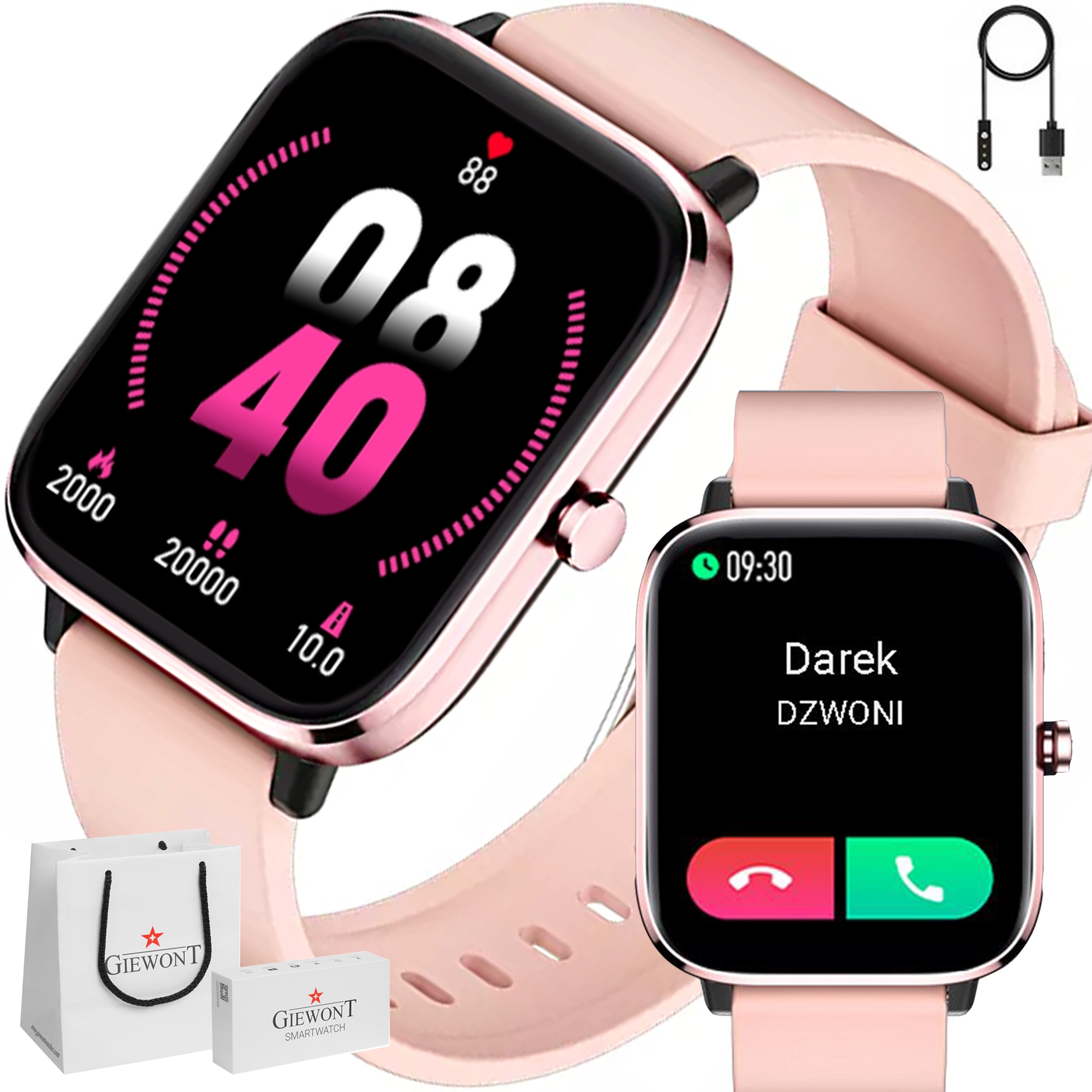 

Smartwatch Zegarek Rozmowy Ciśnienie Sms Sport+box