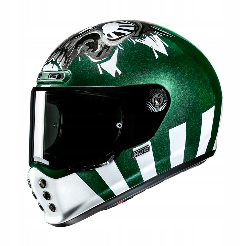 Motocyklová Prilba Hjc V10 Crania Green White XL