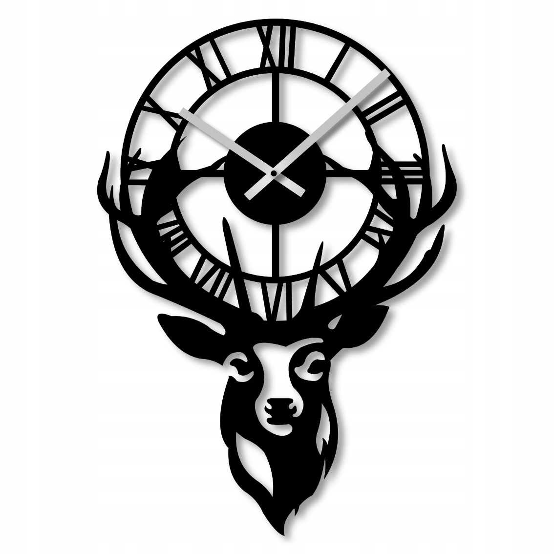 Nástěnné Hodiny 72 cm Nástěnné Hodiny Velké Ažurové Hodiny Jelen Rohy