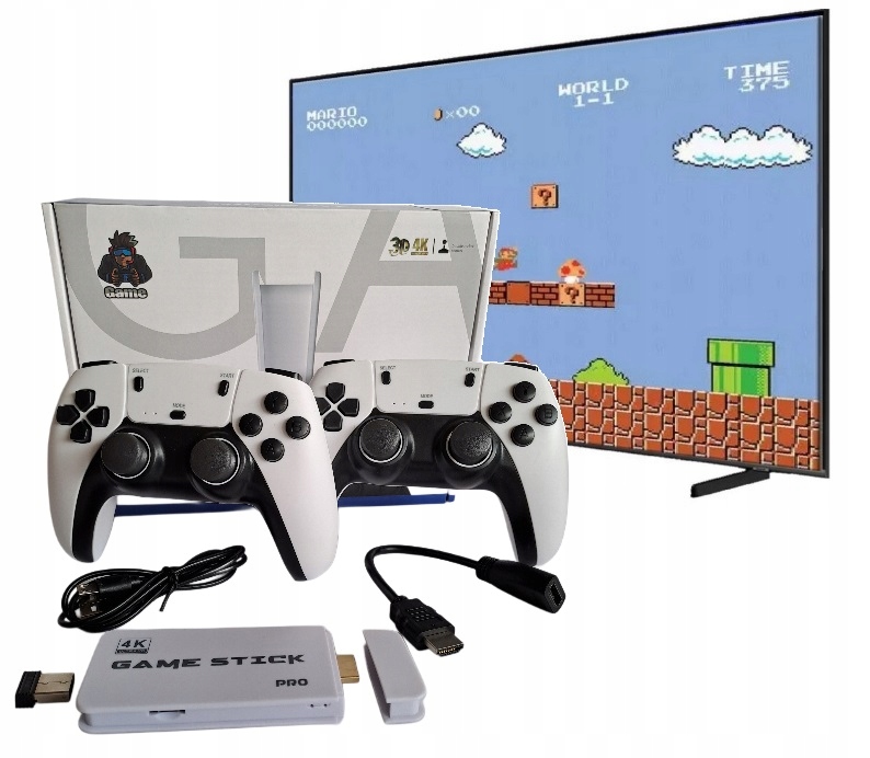 Gra telewizyjna Hd konsola retro bezprzewodowa Hdmi 20000 gier 2 pady