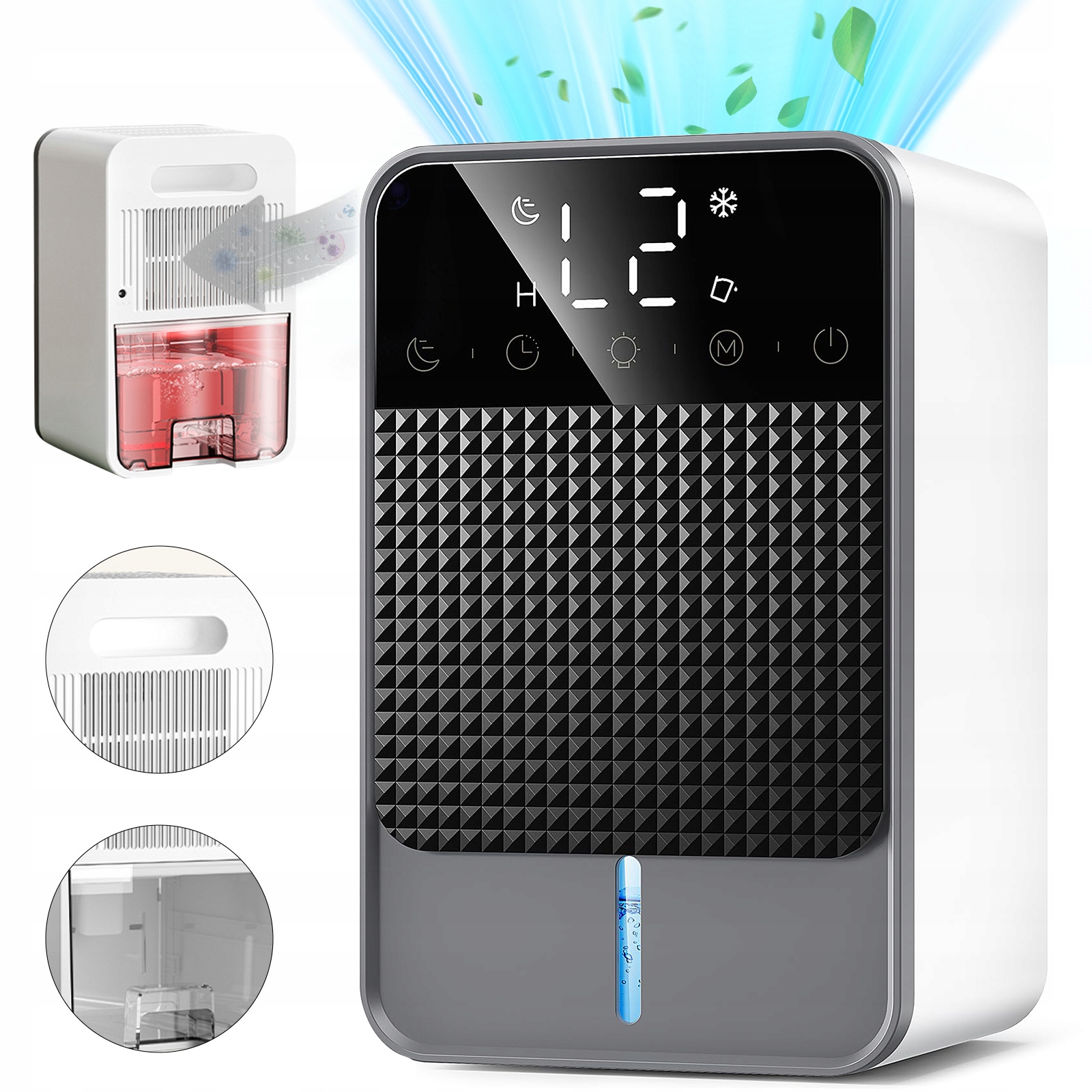 Osuszacz powietrza Usb 22.5 W, pojemność 1500 ml, tryb podwójny, automatyczne wyłączanie, cichy