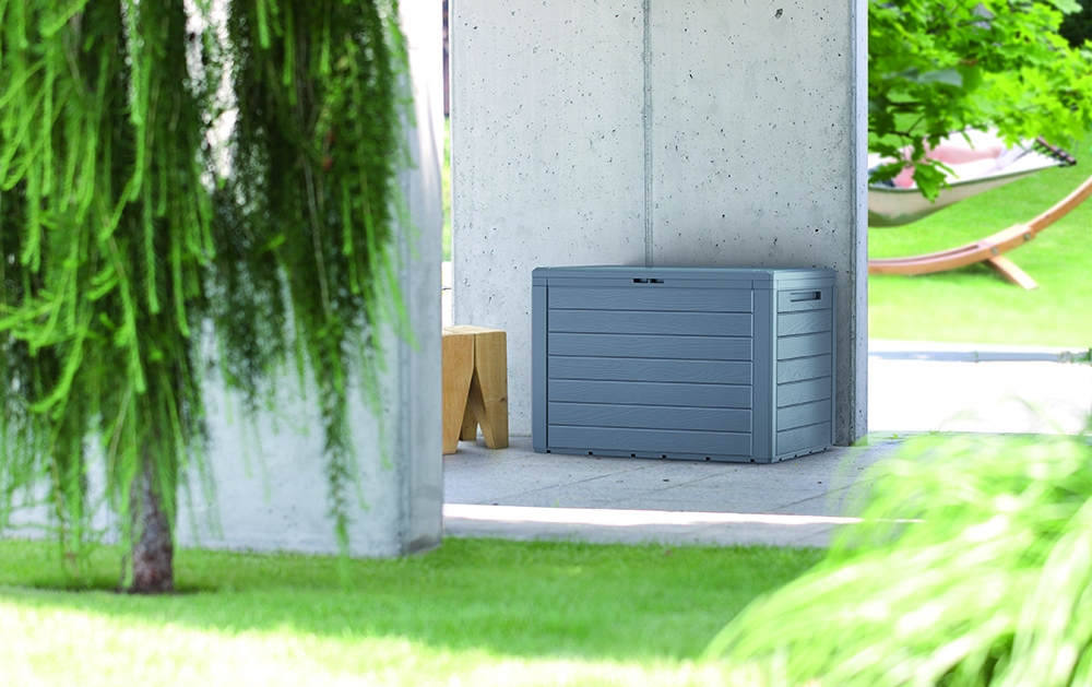 Skrzynia ogrodowa 190L antracyt Prosperplast WoodeBox MBWL190 Kolor szary