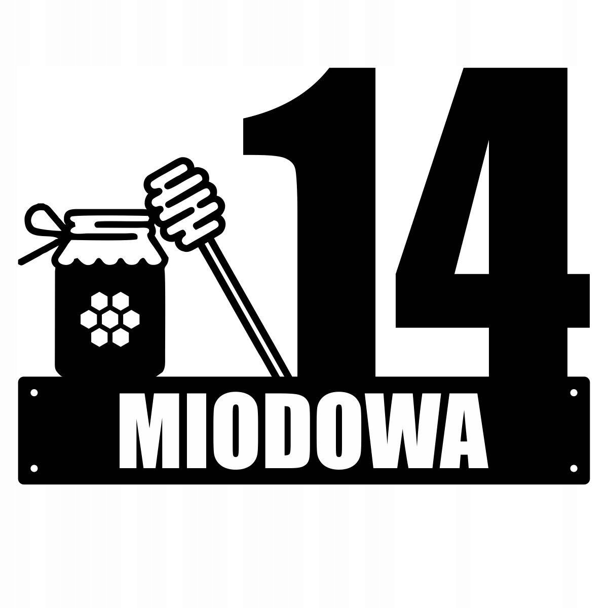 Číslo Na Dom 48 cm Tabuľa Adresa Oceľ 2MM Medová ul.