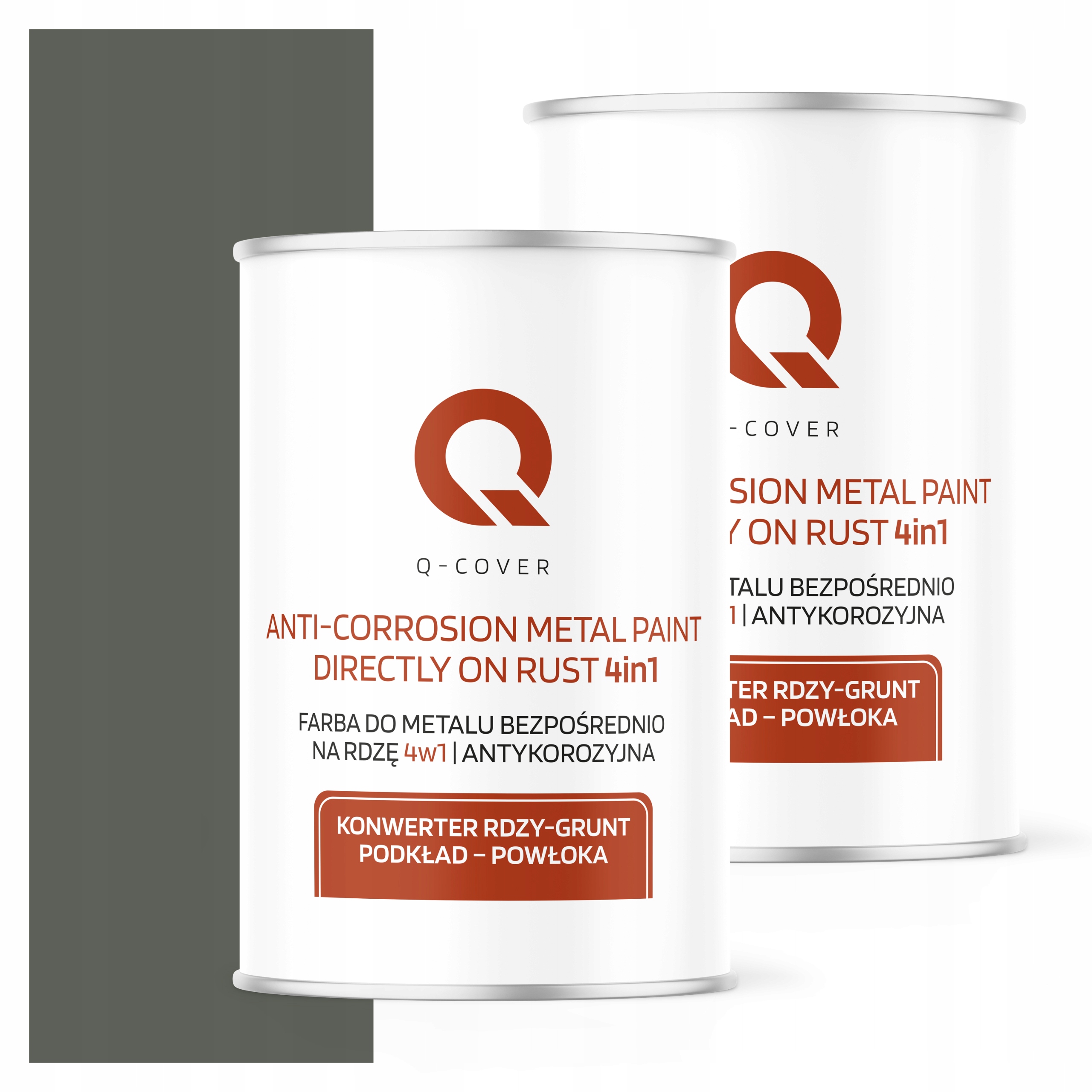 Farba Priamo na hrdzu Kov Pozinkovaný Hliník Oceľ 1L 4v1 Mat Šedozelená