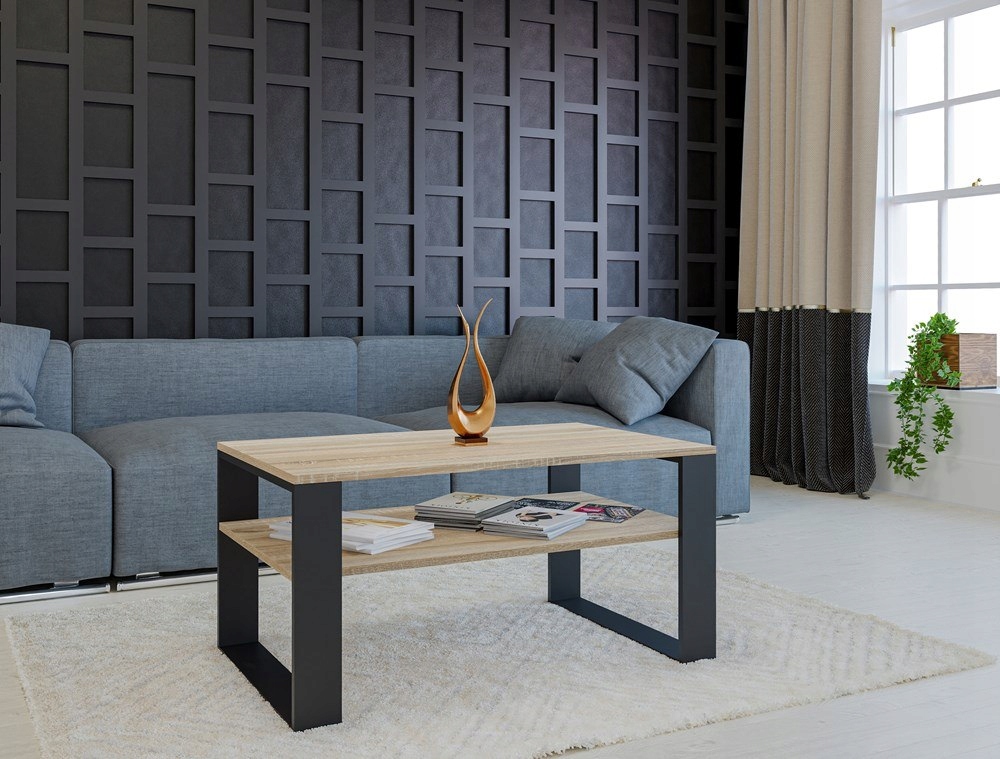 ŁAWA MODERN 1P SONOMA CZARNY Głębokość mebla 58 cm