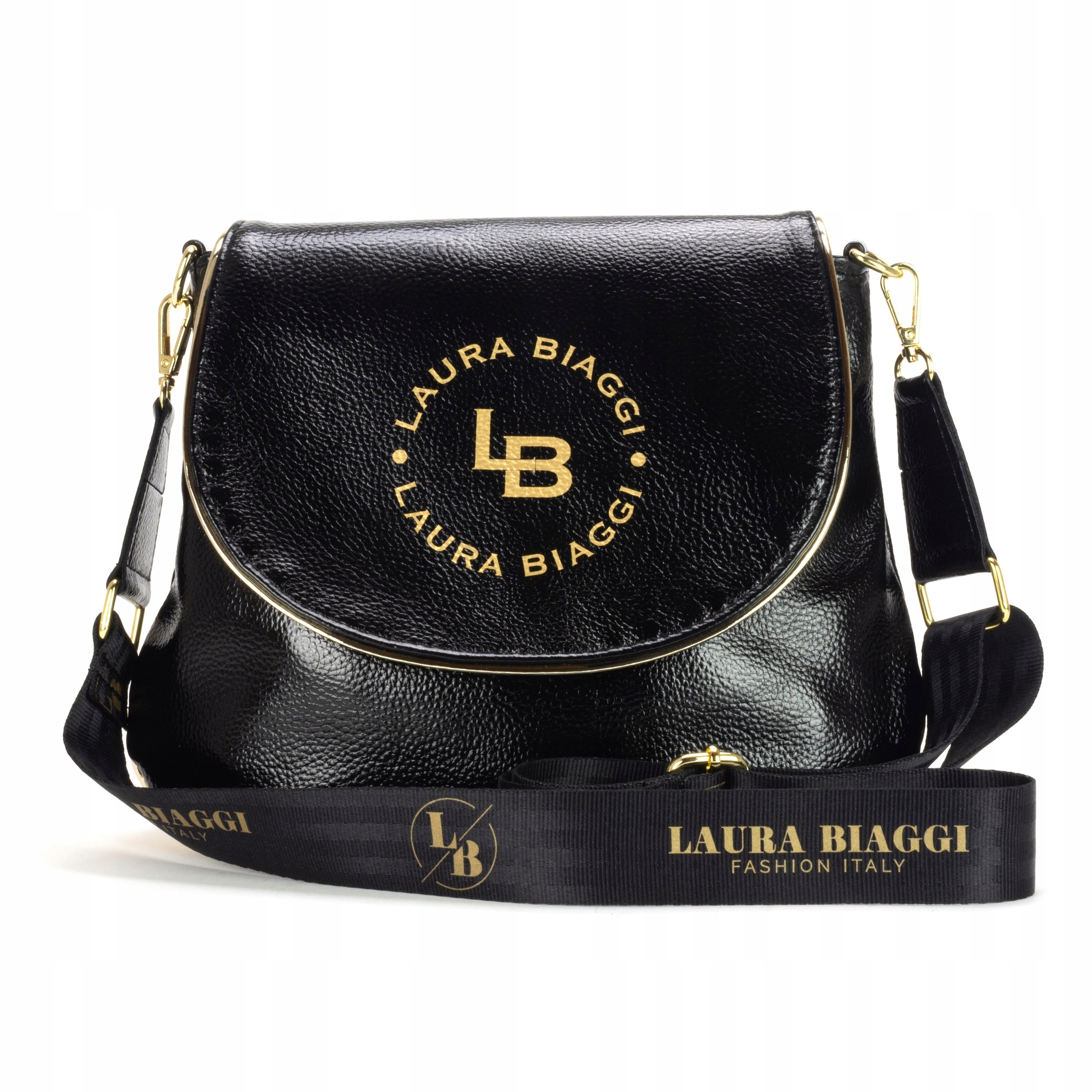 

Torebka Listonoszka Laura Biaggi Czarna Na Ramię