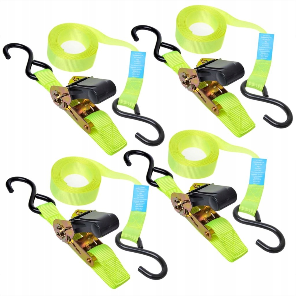 Proplus 4 кріпильних ременя з храповим механізмом + 2 гачка, 5 м