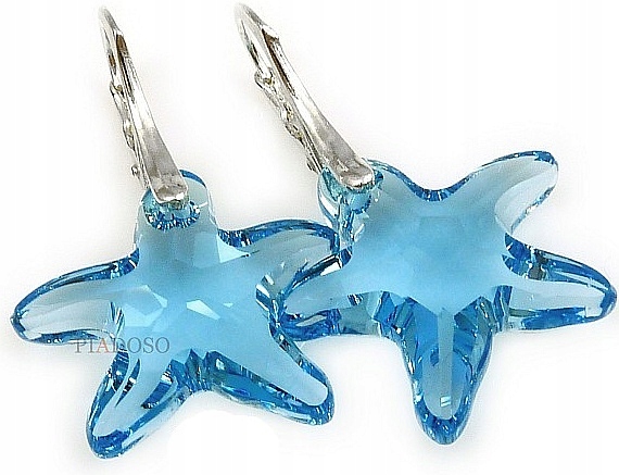 Krásné krystaly Náušnice Blue Starfish