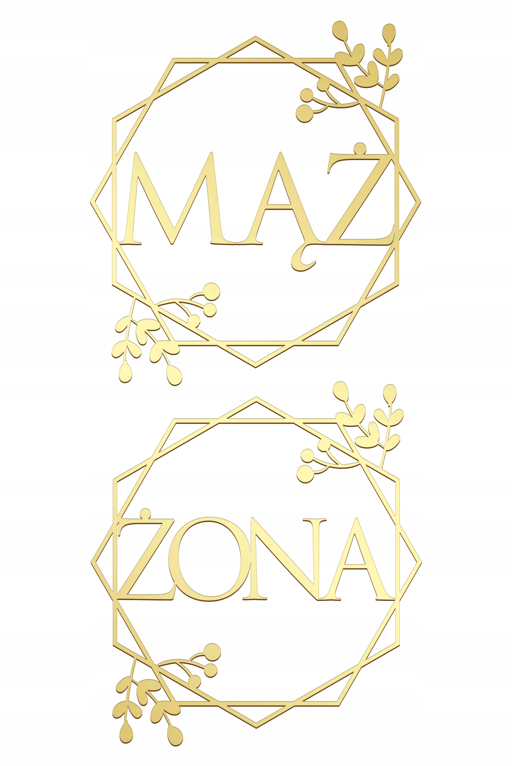 

Obręcz Mąż Żona Komplet 30 CM Wesele Ślub Złota