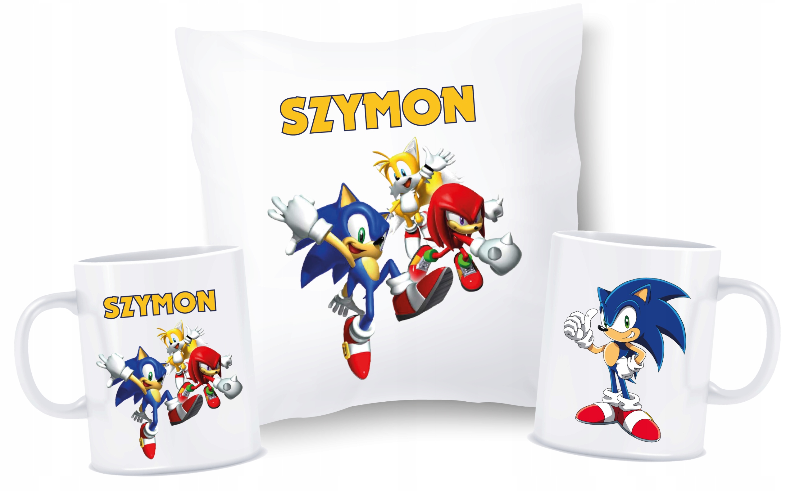 

Zestaw Poduszka Kubek Sonic Twoje Imię