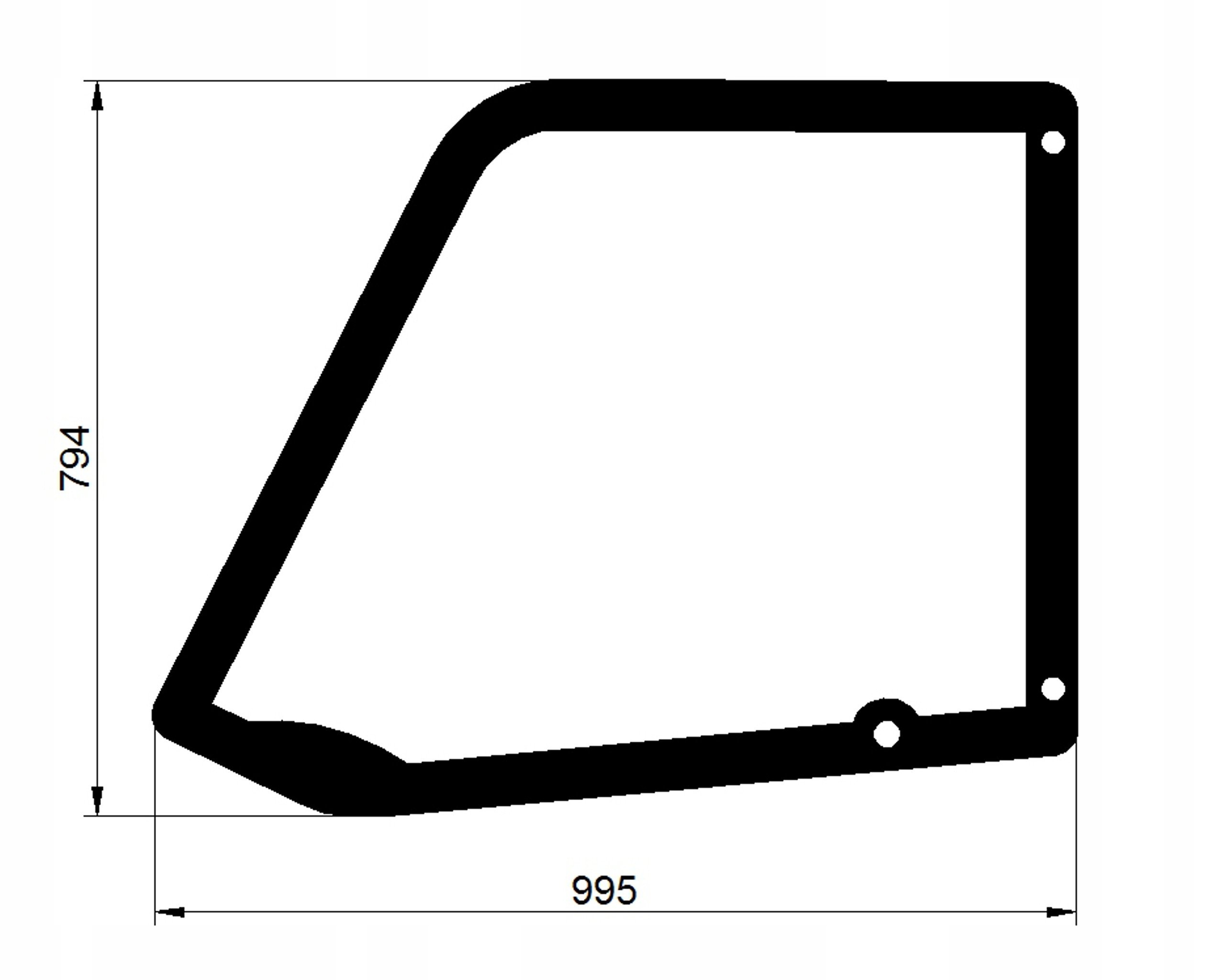 sklo nabíječka Massey Ferguson Bobcat dveře horní