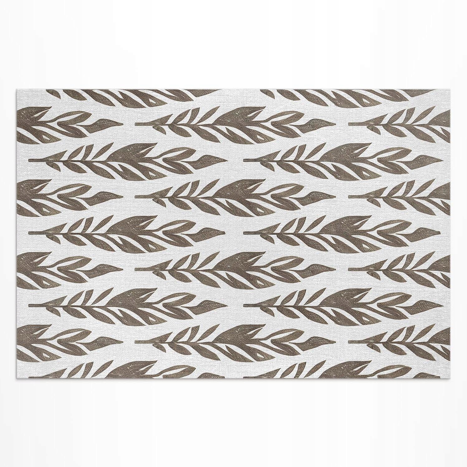 Pvc koberec na balkón Rozmer: 180 x 120 cm Maľované listy boho rastlinný vzor