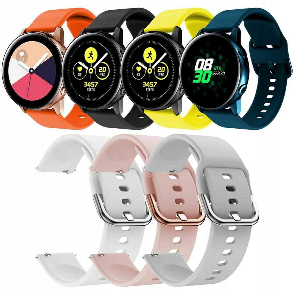 3x PASEK DO GALAXY WATCH 4 5 ACTIVE 40 42 44 45 46 Materiał guma