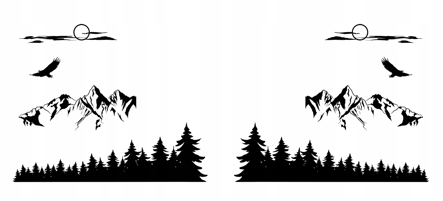 NAKLEJKI NA SAMOCHOD CAMPERA ZESTAW LAS GORY 2szt Manufacturer MGDesign