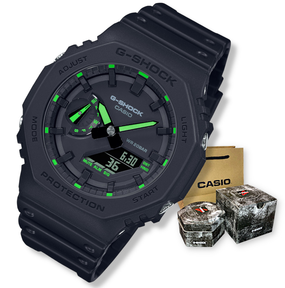 Černé sportovní hodinky Casio G-shock GA-2100 Krabička s taškou Gravírování bonus