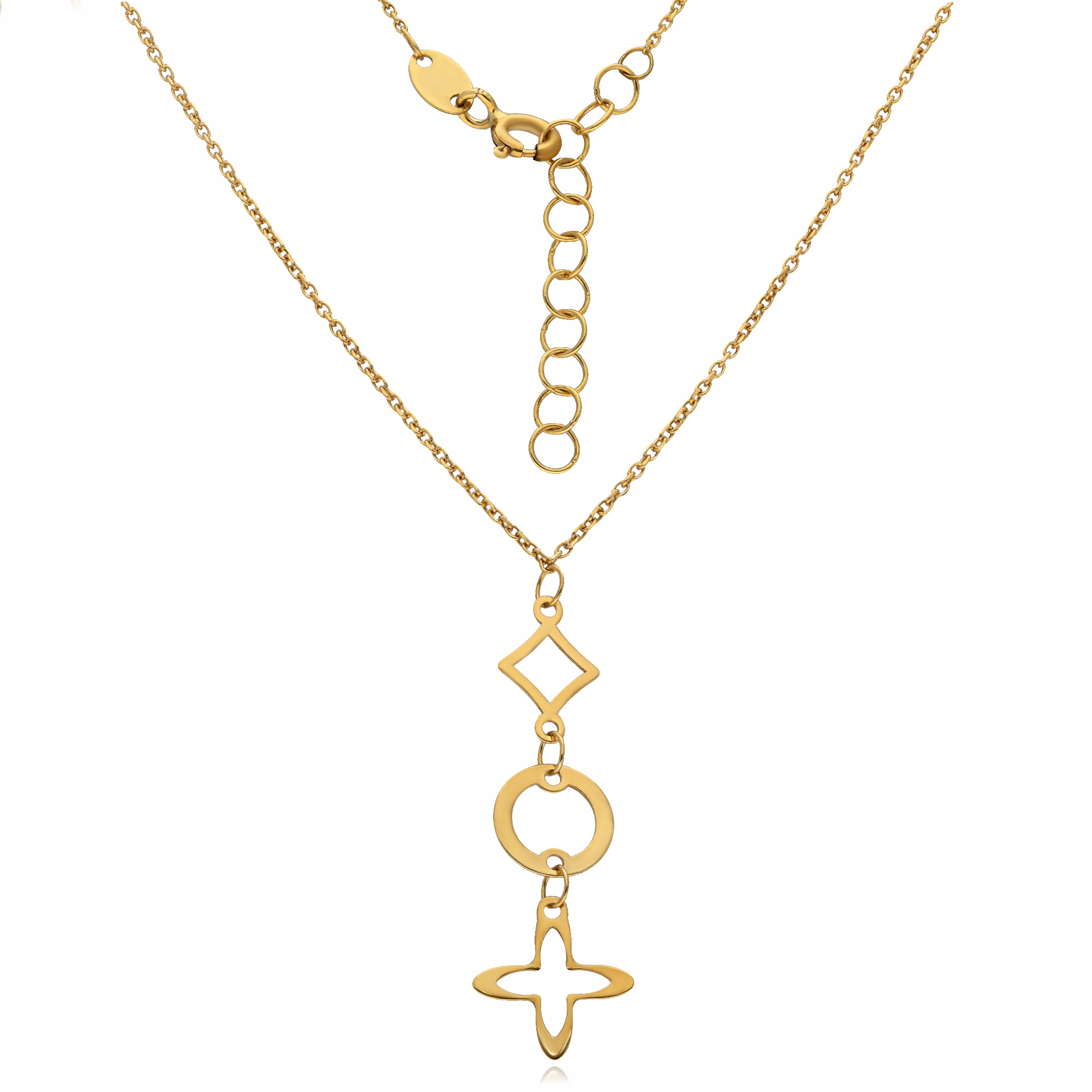 Zlatý Dámský Náhrdelník S Přívěsky Svatba Au585