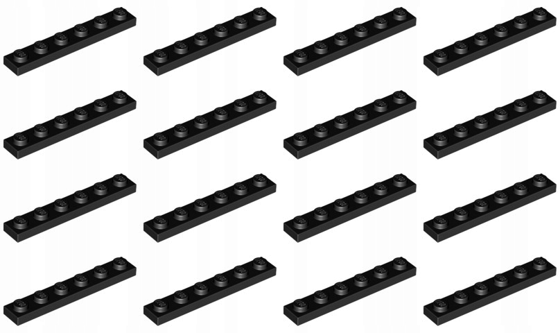 

Lego 3666 Płytka 1x6 czarna Nowa (18g) 16 szt.