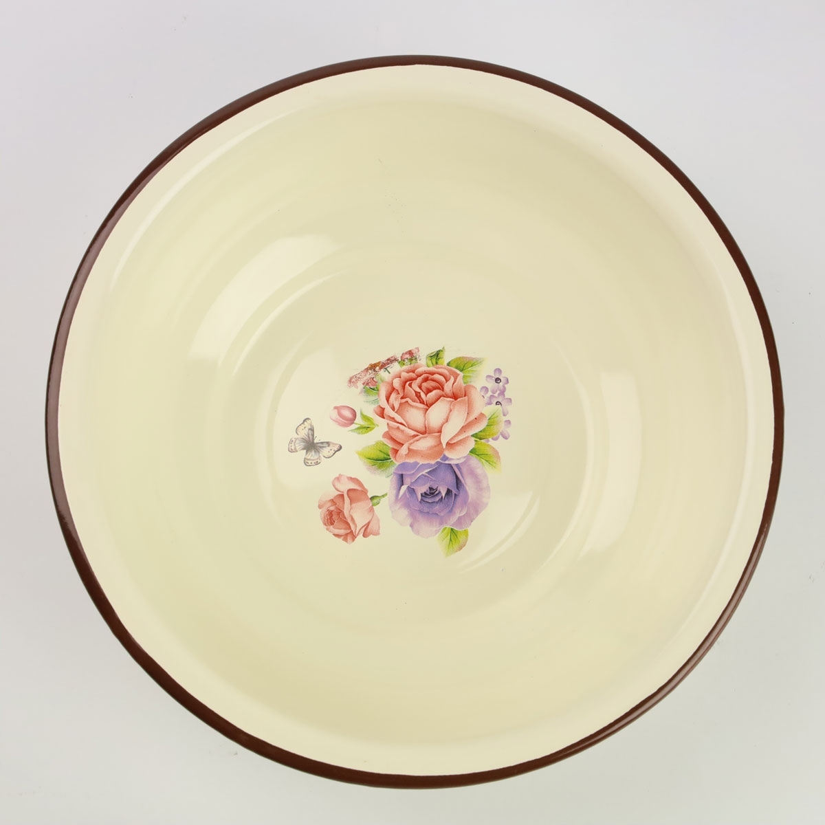 MISKA EMALIOWANA MISA 22 CM NA ZUPĘ OWOCE WARZYWA WZÓR KWIATY