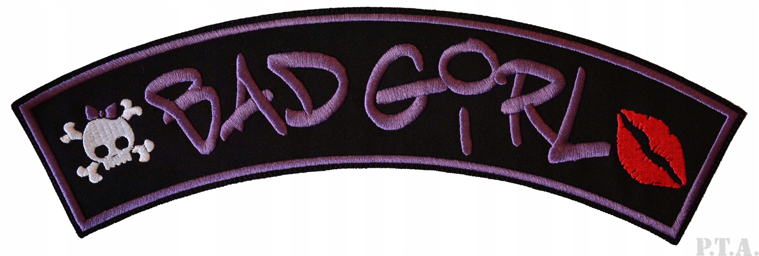 Bad Girl Rocker Szarfa Góra - Naszywka motocyklowa termo XL lady