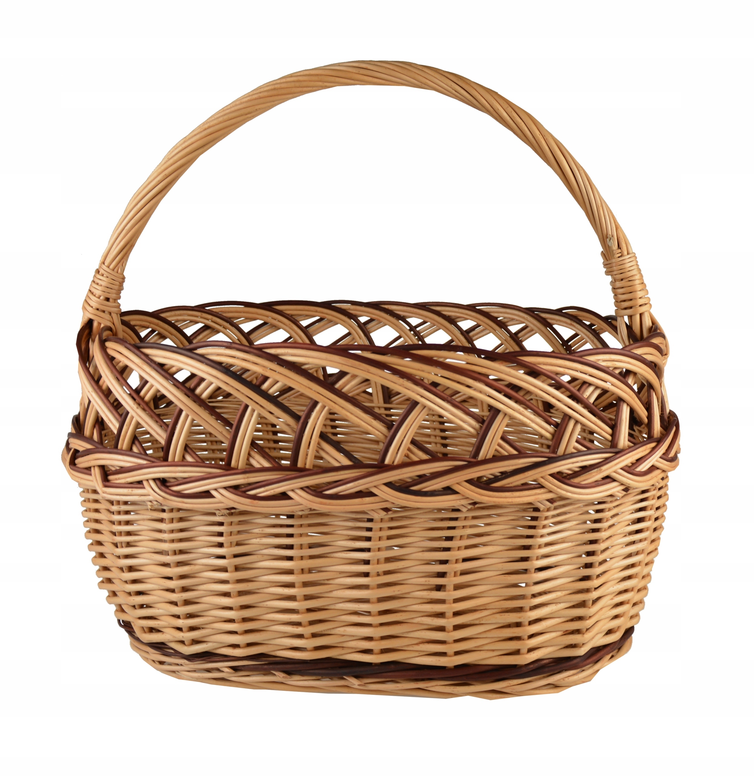 Proutěný nákupní košík Piknik Houby ažur XXL