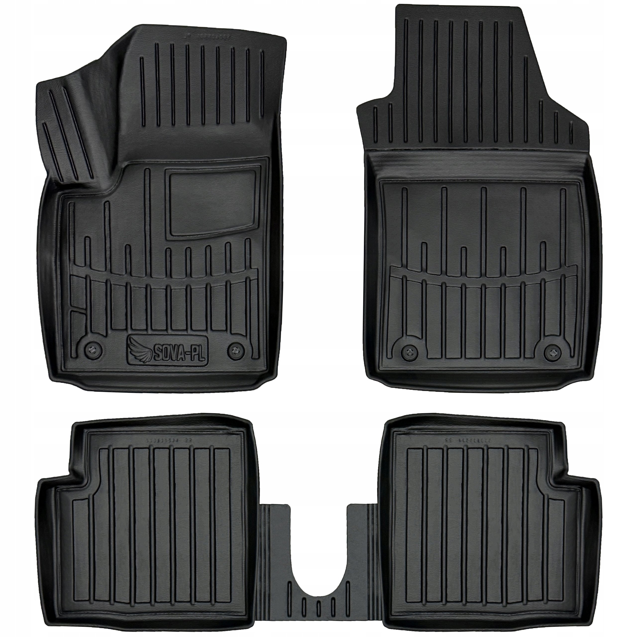 Dywaniki gumowe Fiat 500 (od 2007) Hatchback, z wyjątkiem wersji we=>