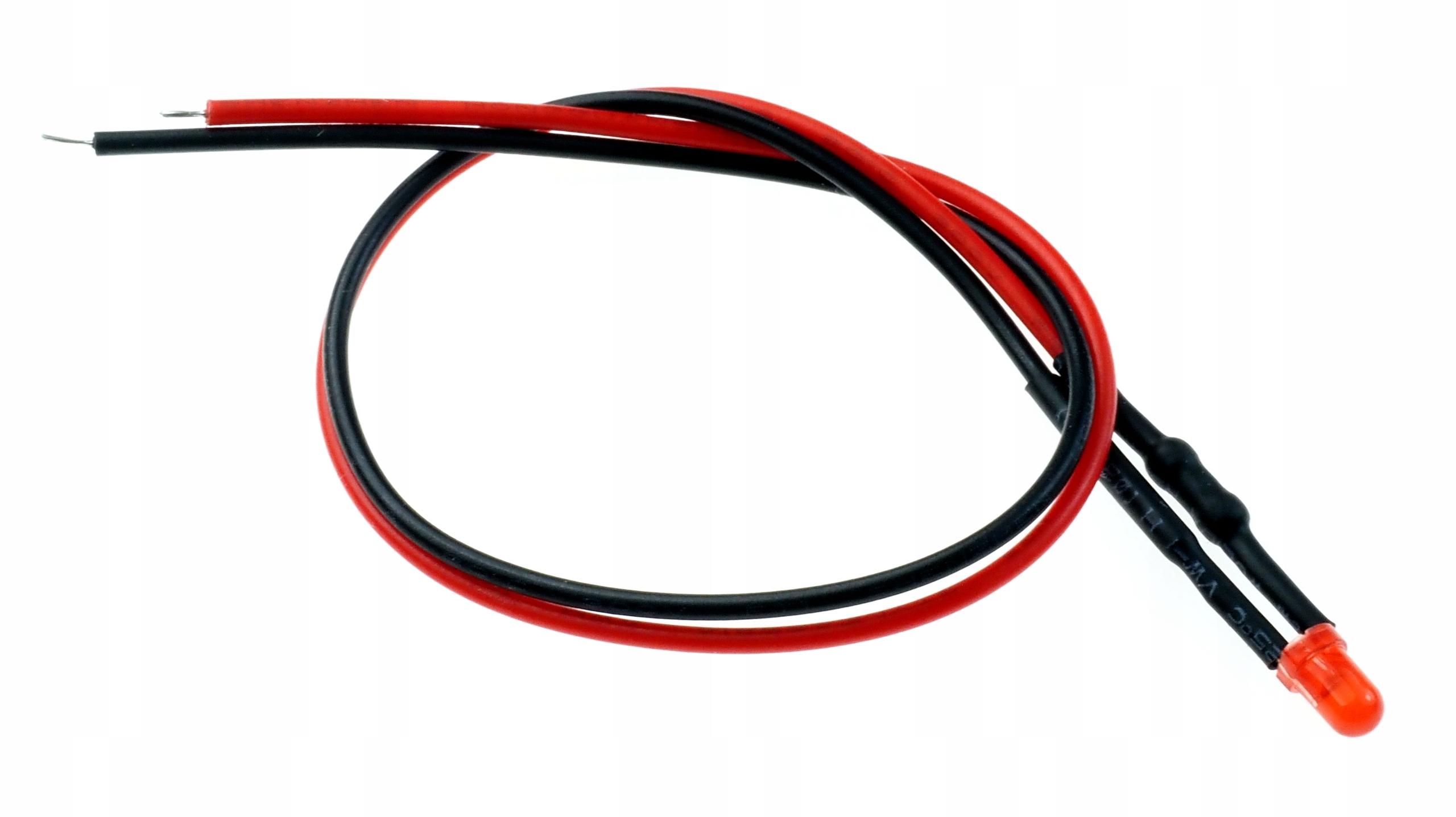 Dioda LED kontrolka 3mm 12V czerwona matowa z przewodem