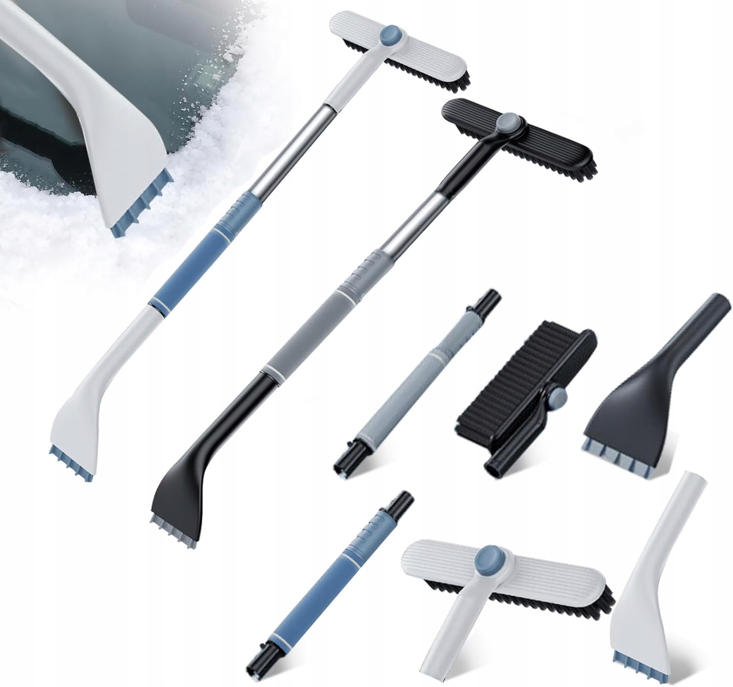 Skrobaczka do samochodu, z miotłą, 86 cm, wysuwana skrobaczka do