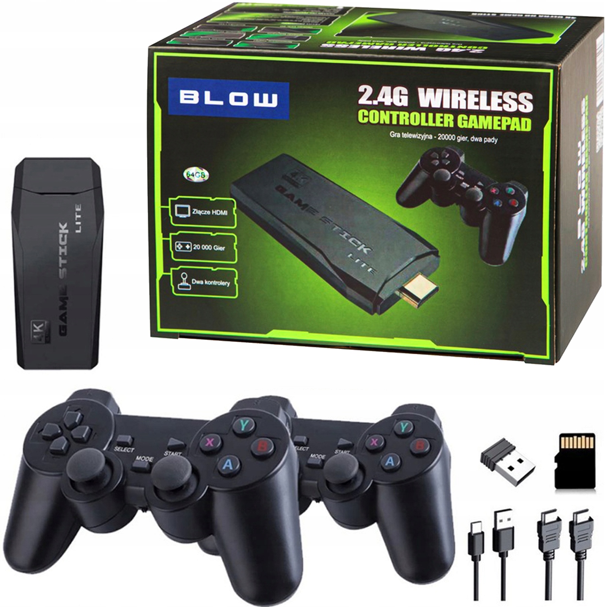 Konsola Gra Telewizyjna Mini Tv Retro Hdmi Bezprzewodowa 2x Pad 20tys Gier