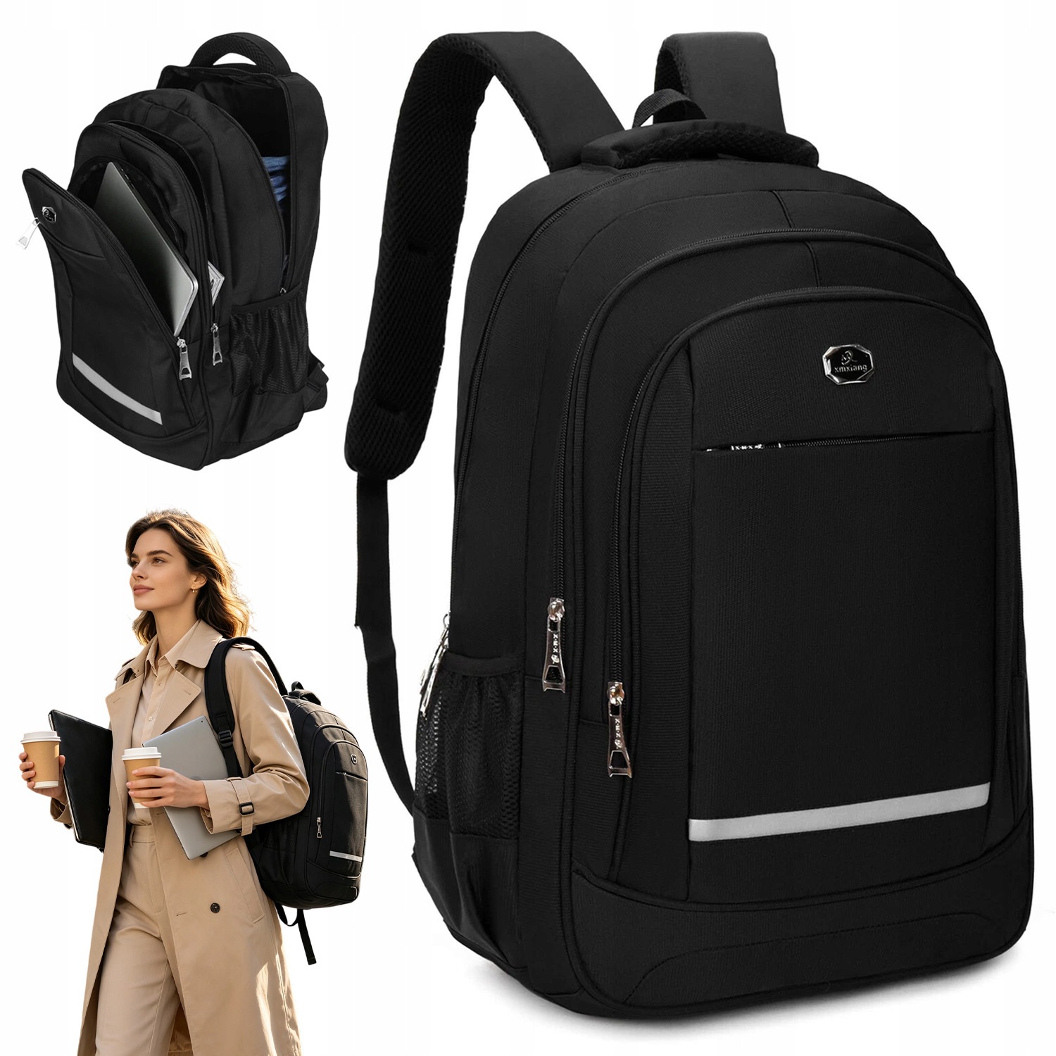 Plecak Turystyczny 40L Wodoodporny Nylon Wiele Kieszeni