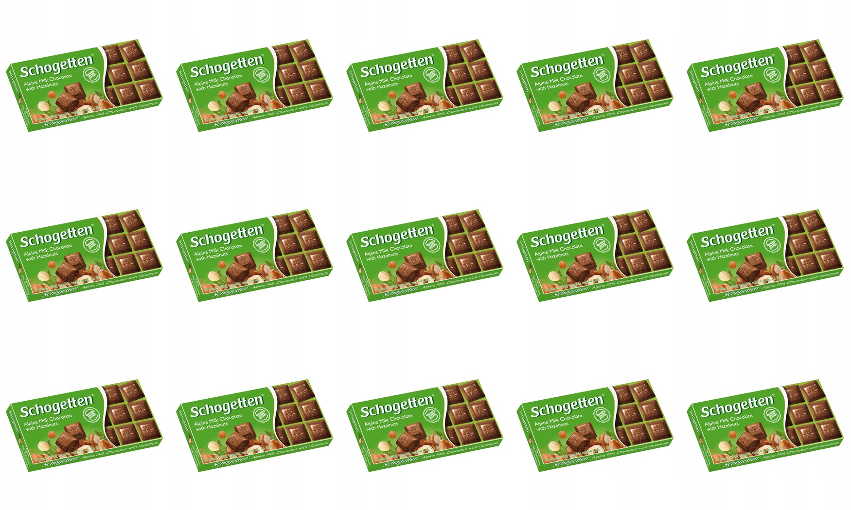 Levně 15 x 100 g Schogetten Alpine Milk s Hazelnuts čokoláda s ořechy Karton