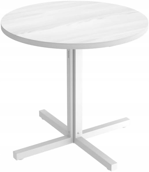 Stolík Vasagle okrúhly 80 x 80 x 74,8 cm biely borovica