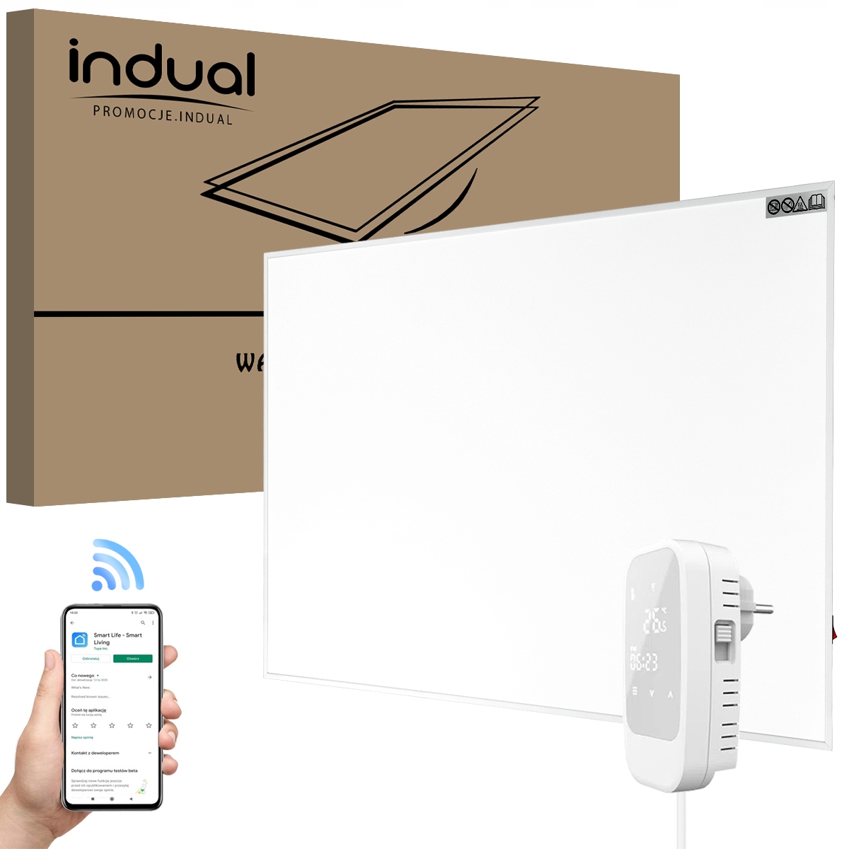 

Panel grzewczy na podczerwień 580W+ termostat Wifi