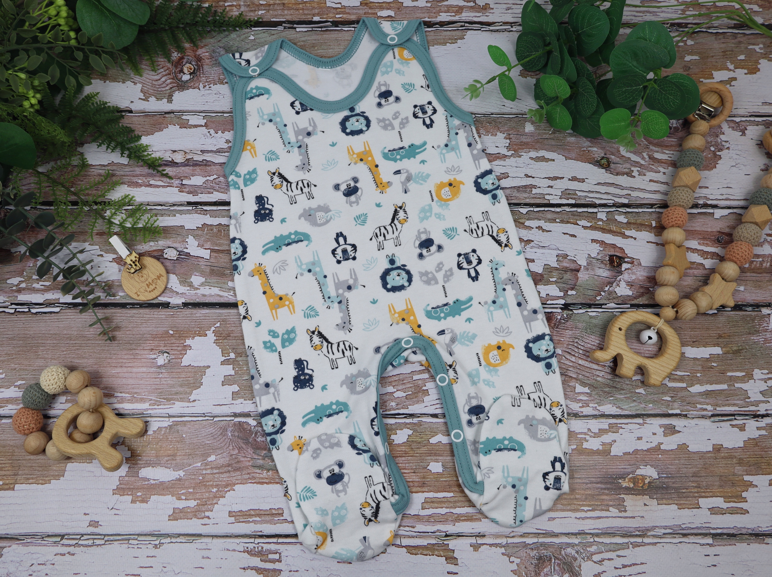 ŚPIOCHY NIEMOWLĘCE ŚPIOSZKI BAWEŁNIANE ROZPINANE r.68 LITTLE JUNGLE /58/ Marka kaia-baby