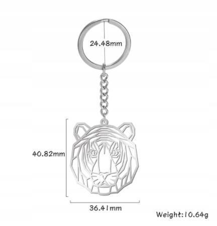 BRELOK, breloczek do kluczy, TYGRYS, tiger, kot Wzór dominujący zwierzęcy