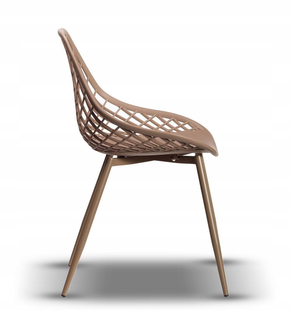 MODNE BEŻOWE AŻUROWE KRZESŁO CHICO JADALNIA SALON Wysokość siedziska 46 cm